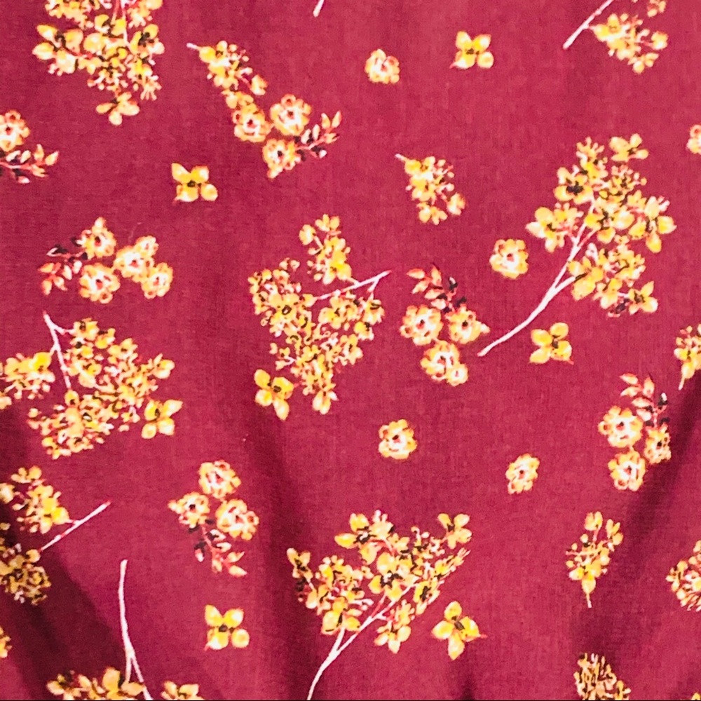1. State Floral Burgundy Short Sleeve Blouse - Picture 9 of 9
